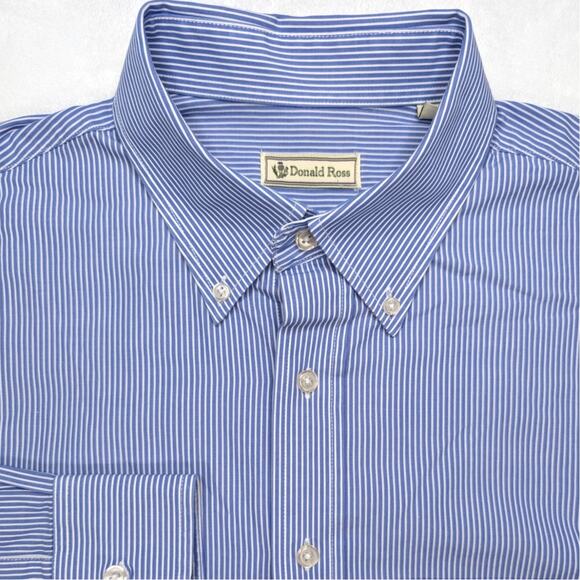 donald ross Other - Donald Ross Mens Button Down Shirt Large Stripe Blue White ODCC Golf